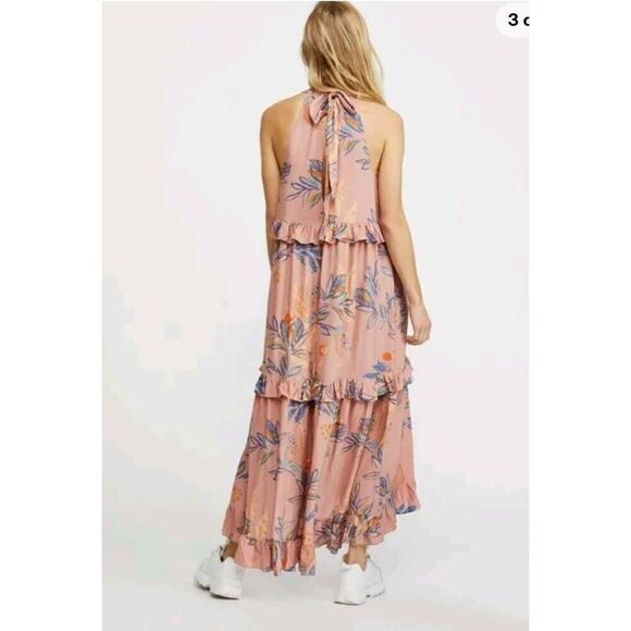 Free People Anita Tropical Printed Maxi Dress Size L Desert Rose Combo - Picture 3 of 11